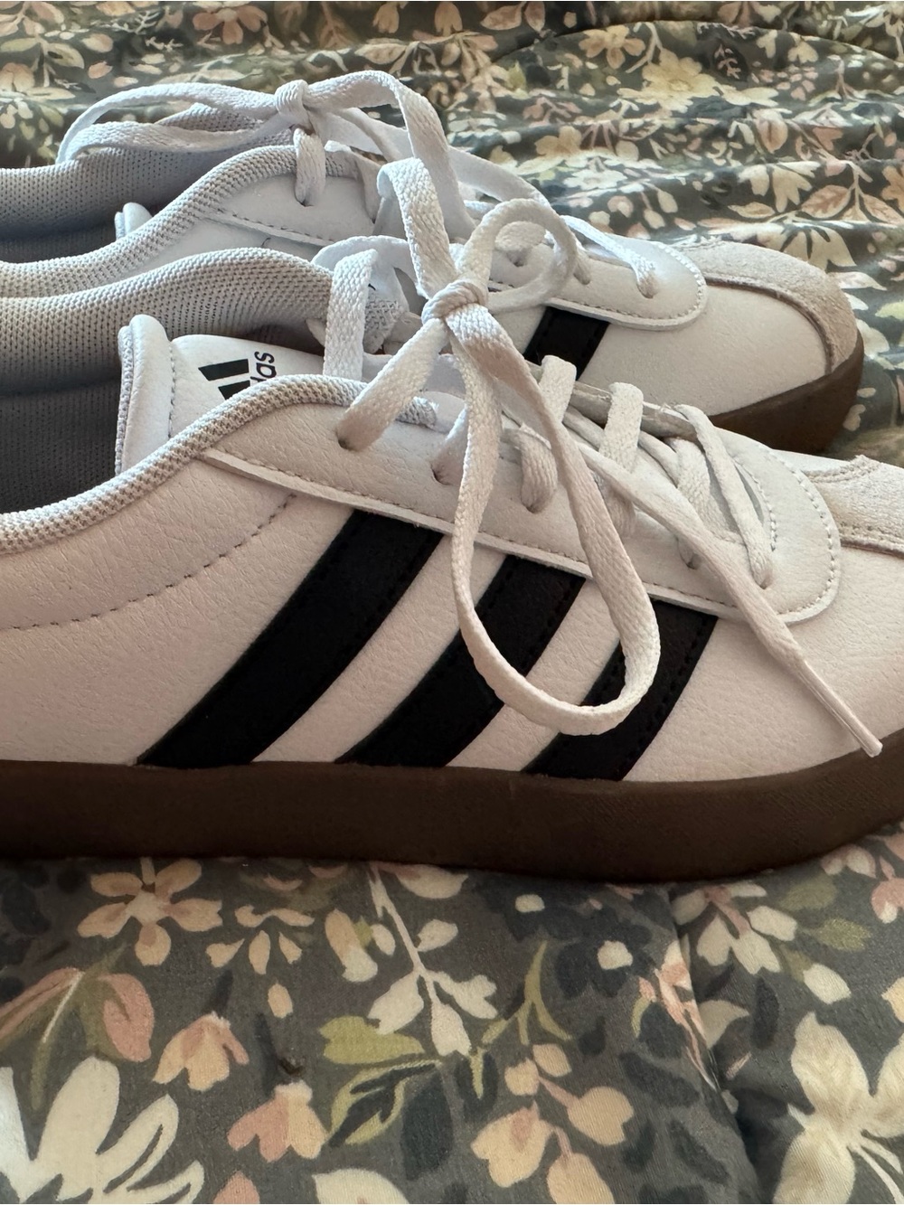 adidas White and Black Retro Court Sneakers - Picture 3 of 3